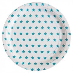 Assiettes étoilées bleu (x8)