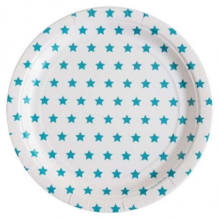 Assiettes étoilées bleu (x8)