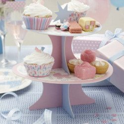 Support à gâteaux 2 étages avec des cupcakes