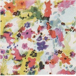 Serviettes fleuries multicolores (x40)