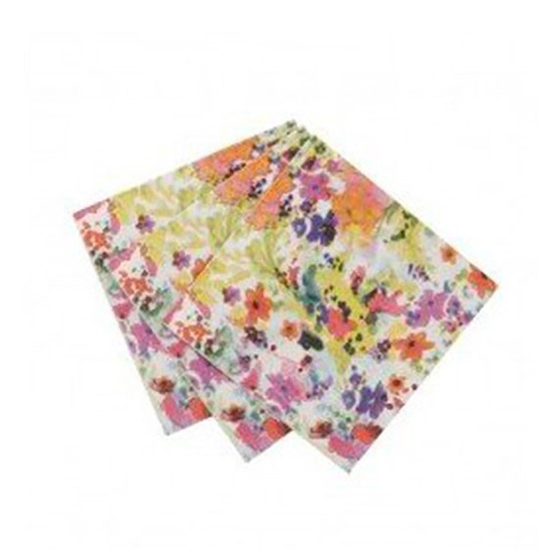 Serviettes fleuries multicolores (x40)