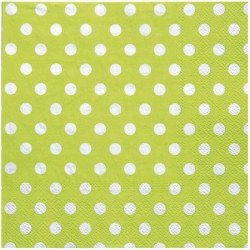 Serviette à pois vert (x20)