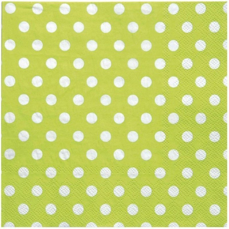 Serviette à pois vert (x20)