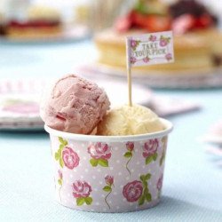 Drapeaux à gâteaux vintage sur des boule de glace