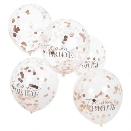 Ballons confettis "Team Bride" (x5)