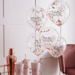 Ballons confettis "Team Bride" (x5)