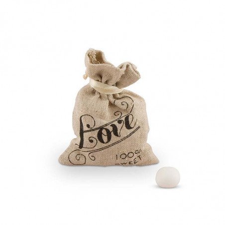 Sachet en jute écriture "Love" (x12)