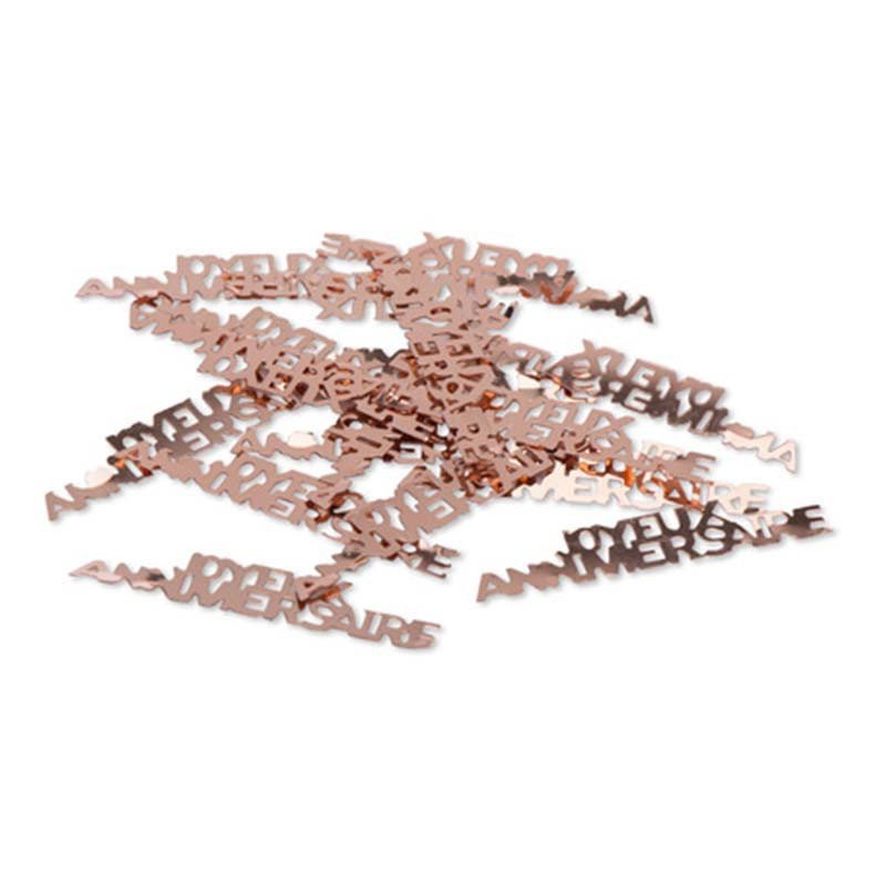 Confettis métalliques Joyeux Anniversaire Rose Gold