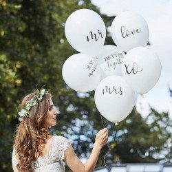 Ensemble de ballons de mariage blanc (x6)