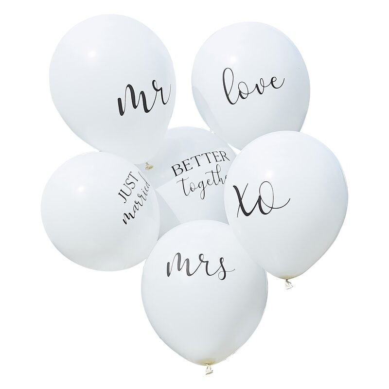 Ensemble de ballons de mariage blanc (x6)