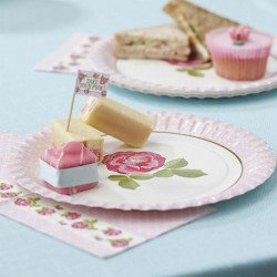 Assiette vintage rose (x8)