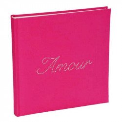 Livre d'or strass "Amour" fuchsia