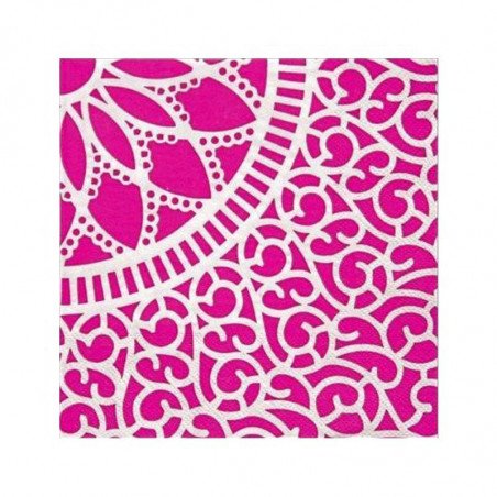 Serviette mandala fuchsia (x20)