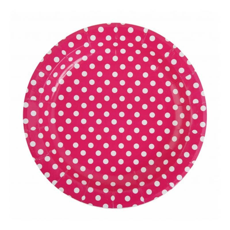 Assiettes à pois fuchsia (x10)