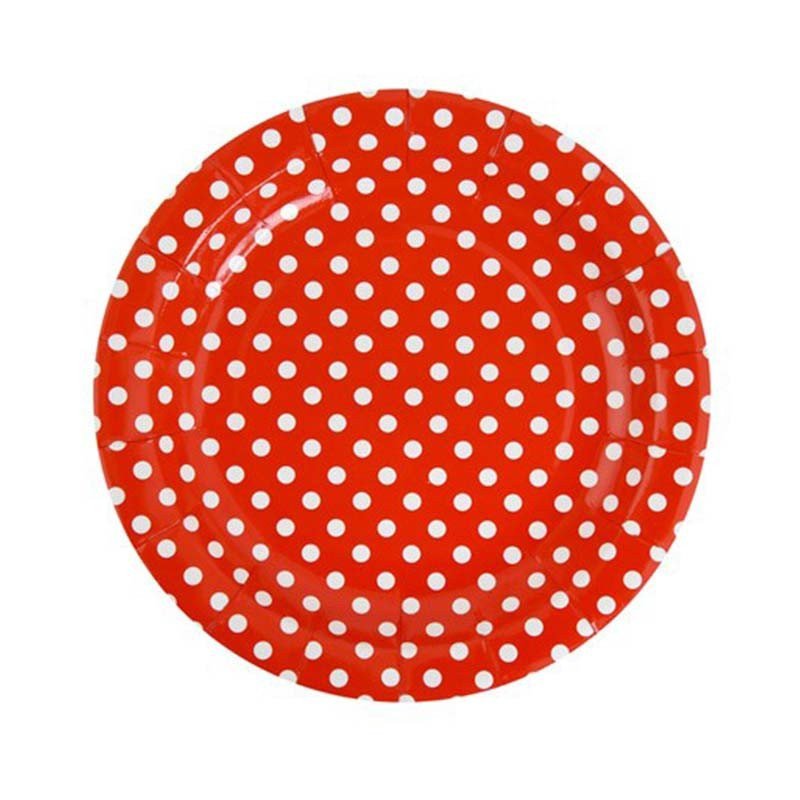 Assiettes à pois rouge (x10)