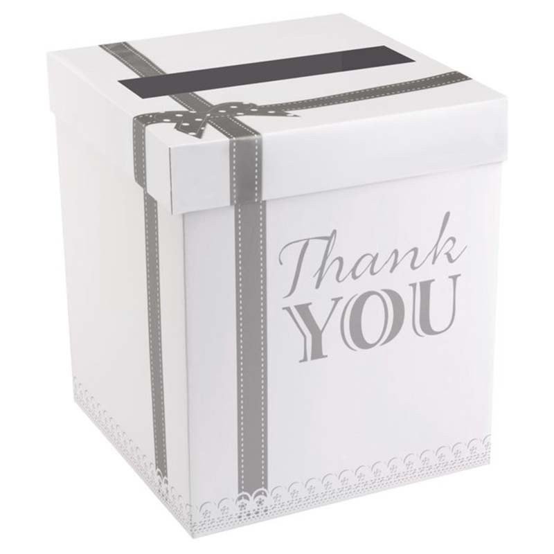 Urne/Tirelire cadeaux Vintage "thank you" argent