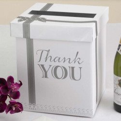 Urne/Tirelire cadeaux Vintage "thank you" argent