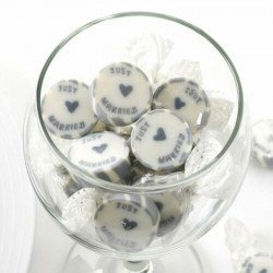 Bonbons "just married" argent