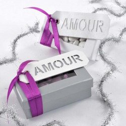 Etiquette "amour" blanc (x10)