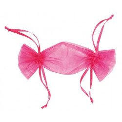 Petit sachet bonbon organdi fushia (x6)