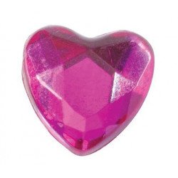 Petit Coeur Diamant fushia (x12)