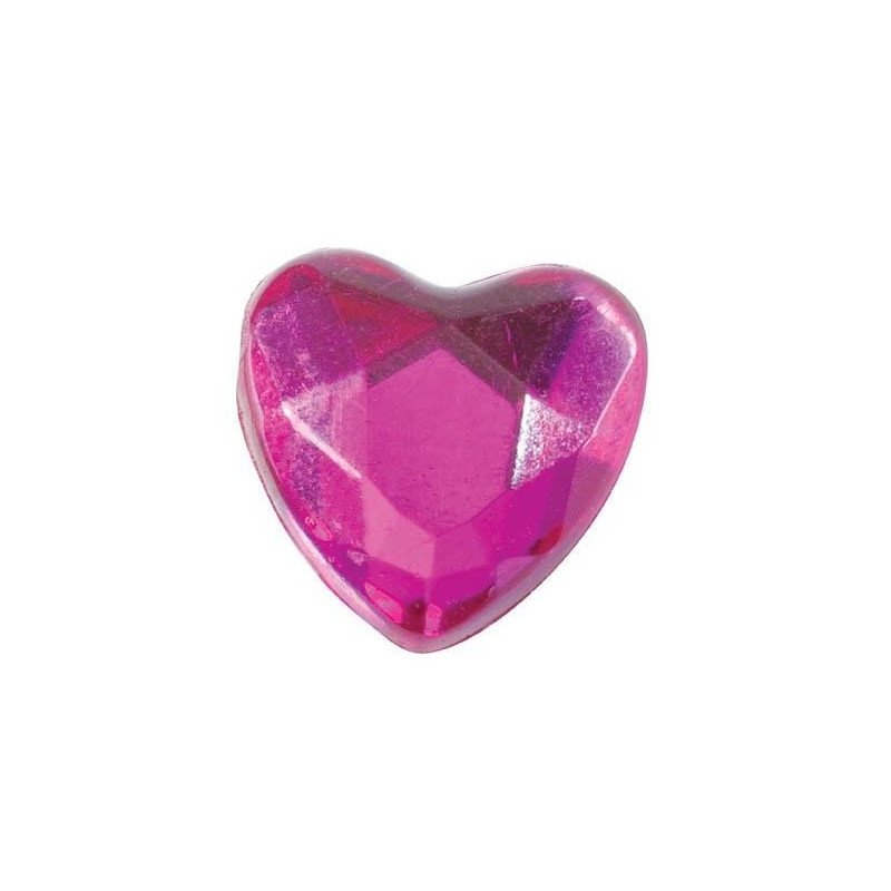 Petit Coeur Diamant fushia (x12)