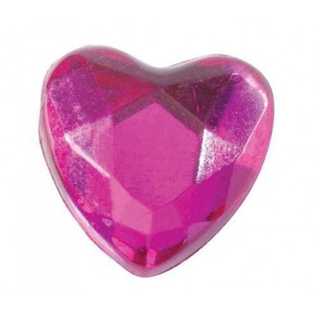 Petit Coeur Diamant fushia (x12)