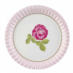 Assiette vintage rose (x8)