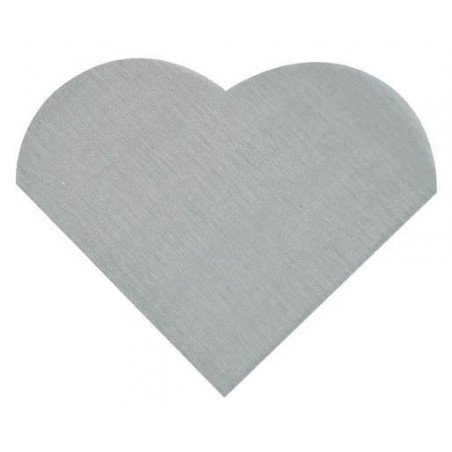 Serviettes forme cœur gris 12 cm (x20)