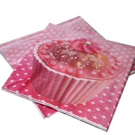 Serviette en papier cup cakes (x20)