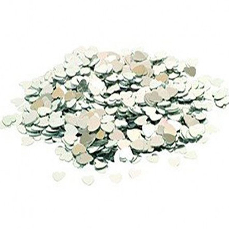 Confettis Petits coeurs argent