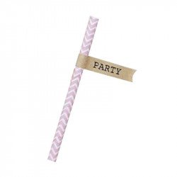 Étiquettes "Party" pour paille (x20)