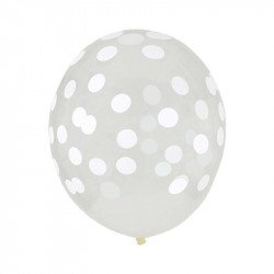 Ballon imprimé confetti blanc