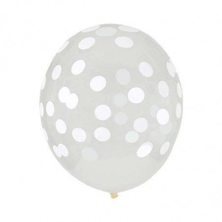 Ballon imprimé confetti blanc