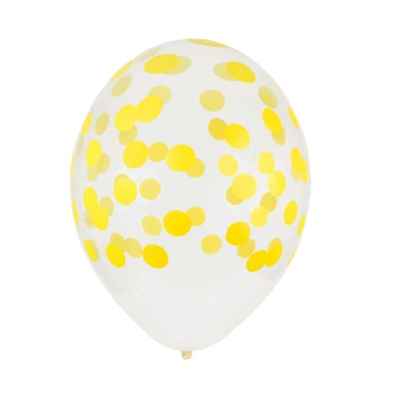 Ballon imprimé confetti jaune