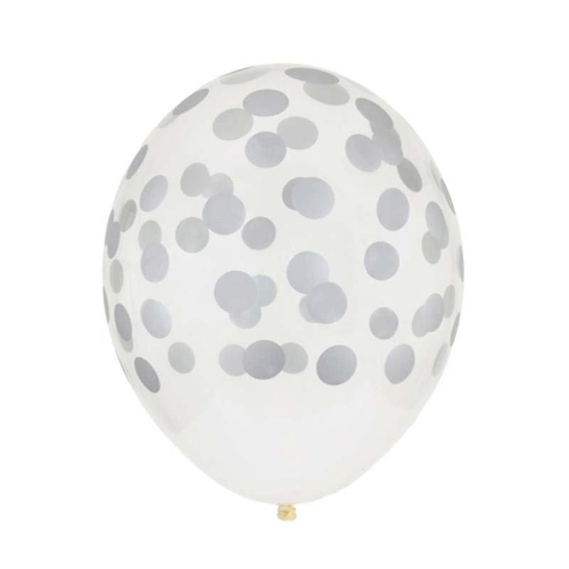 Ballon imprimé confetti argent