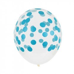 Ballon imprimé confetti turquoise