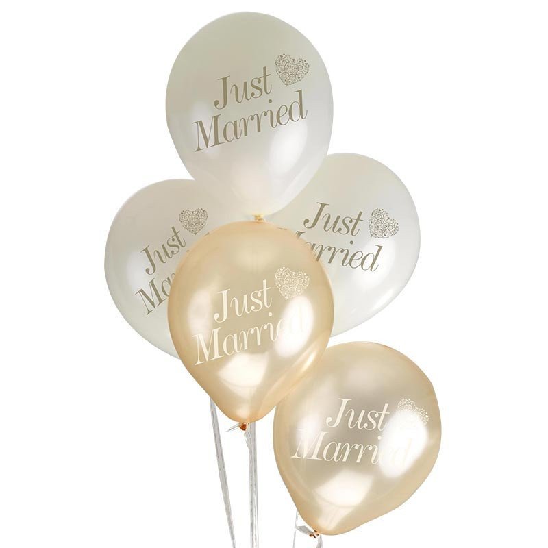 ballons just married coeur or (x8)