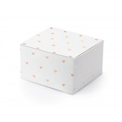 Boîtes blanc au motif coeur rose gold (x10)