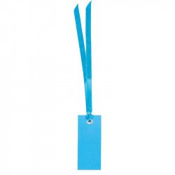 Marque place rectangle ruban turquoise  (x12)