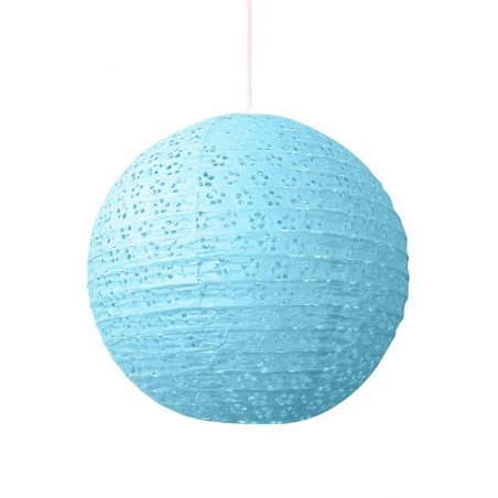 Lampion dentelle bleu ciel - 30 cm