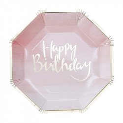 8 Assiettes "Happy Birthday"