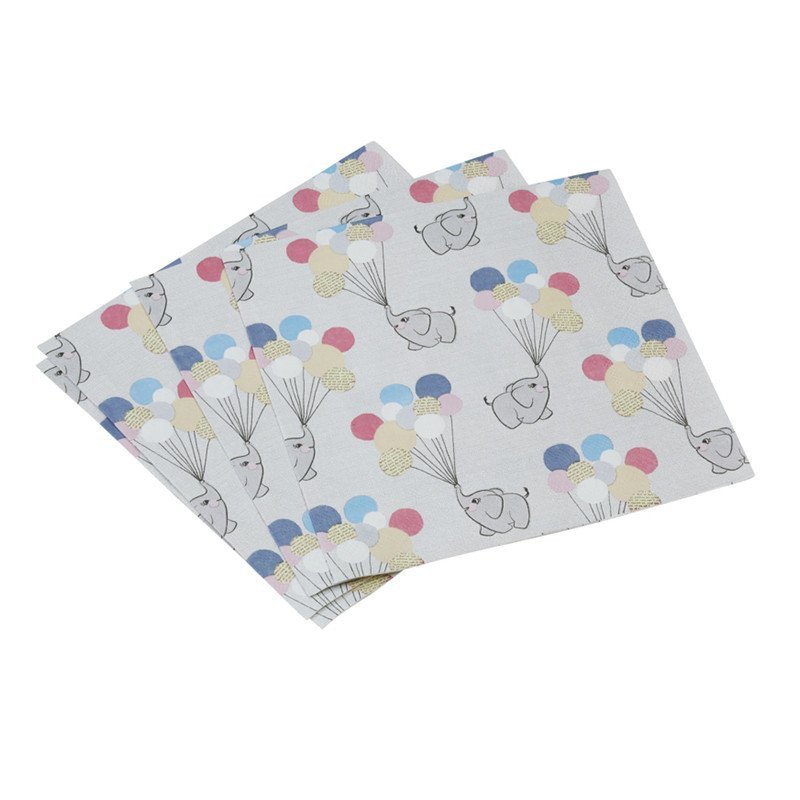 Serviettes Elephant aux ballons (x20)