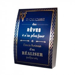 5 cartons de table "citations" bleu nuit & or