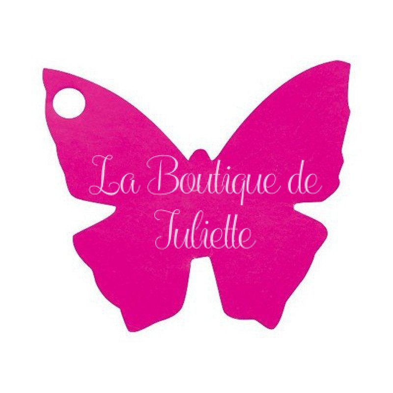 Marque place en papillon Fuchsia (x10)