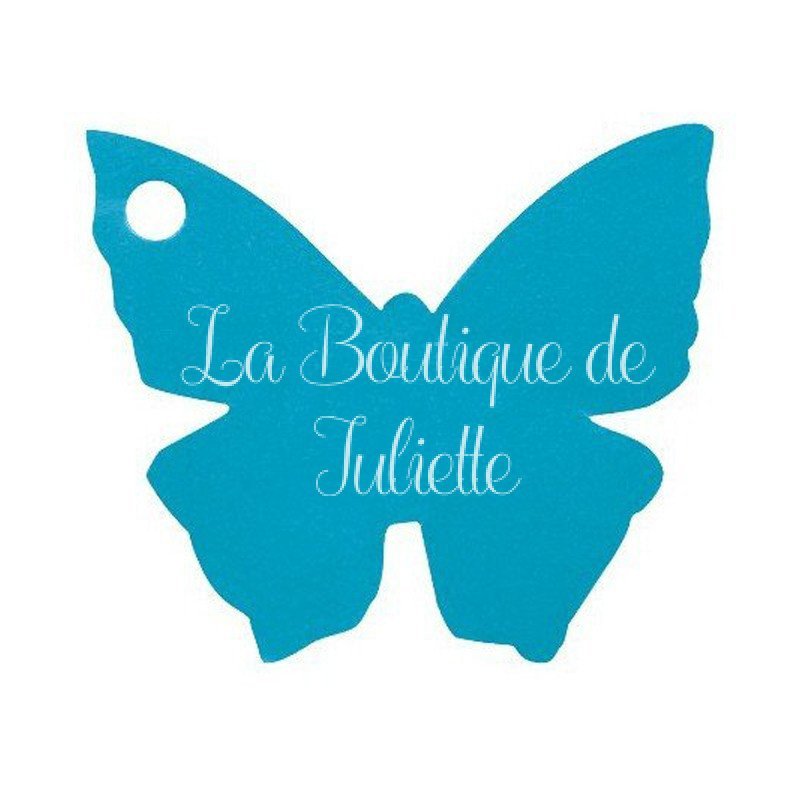 Marque place en papillon Turquoise (x10)