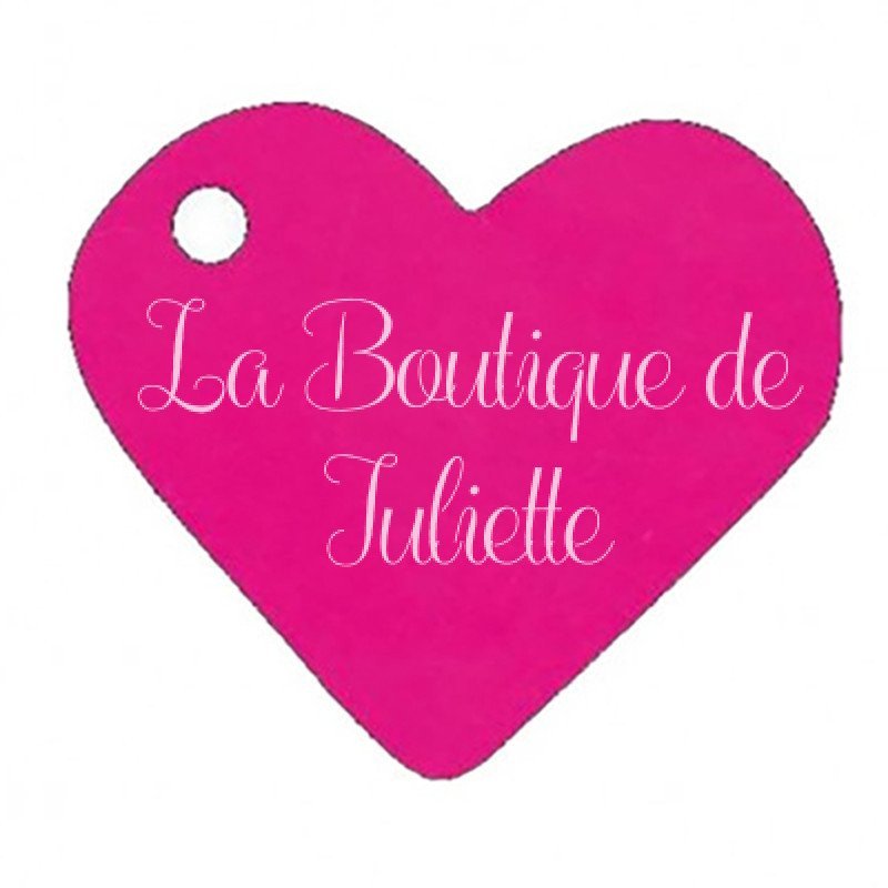 Marque place en cœur fuchsia (x10)