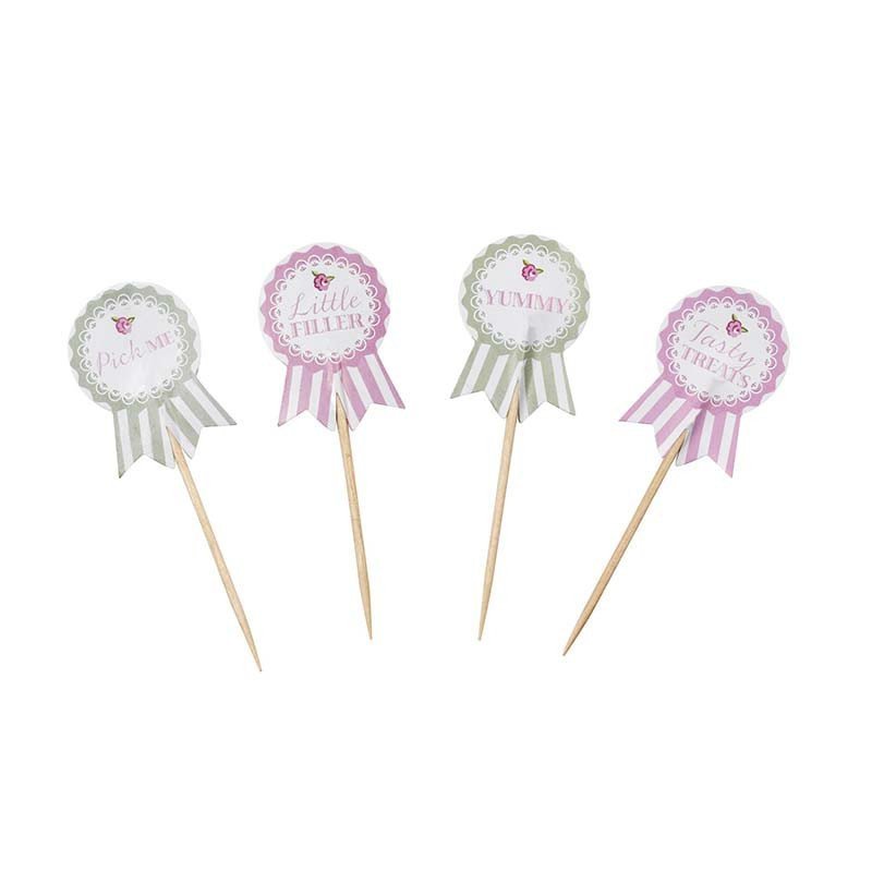 Pick à cupcakes Vintage Lilas (x20)