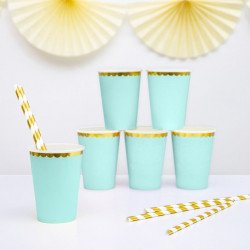 Gobelets pastel menthe (x6)