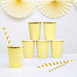 Gobelets pastel jaune (x6)